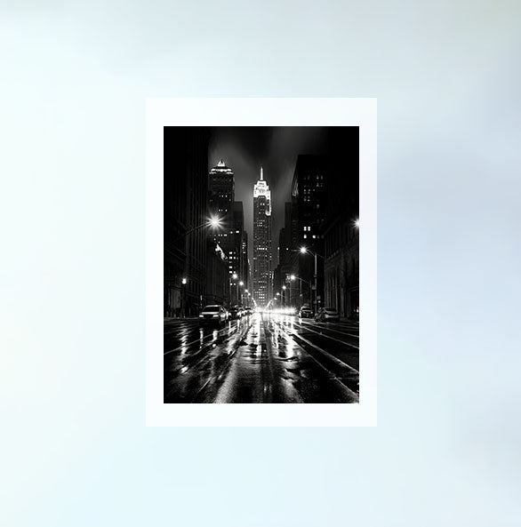 都市の夜景のアートポスター原画のみ設置イメージ