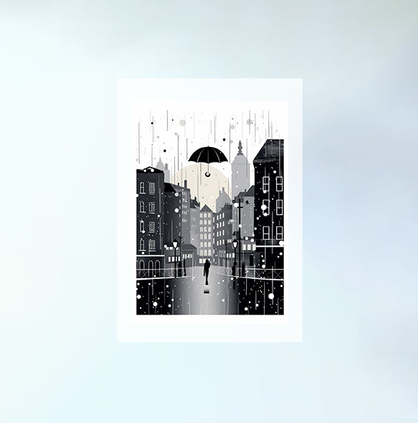 都市の夜景のアートポスター原画のみ設置イメージ