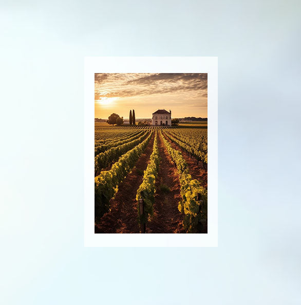ボルドーのワイン畑のアートポスター原画のみ設置イメージ
