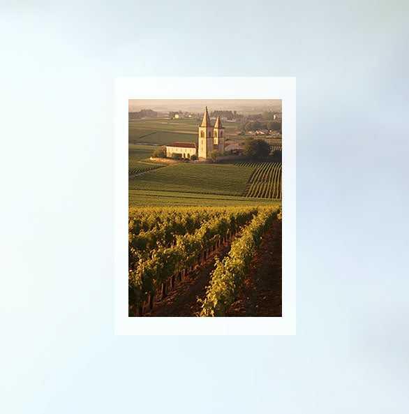 ボルドーのワイン畑のアートポスター原画のみ設置イメージ