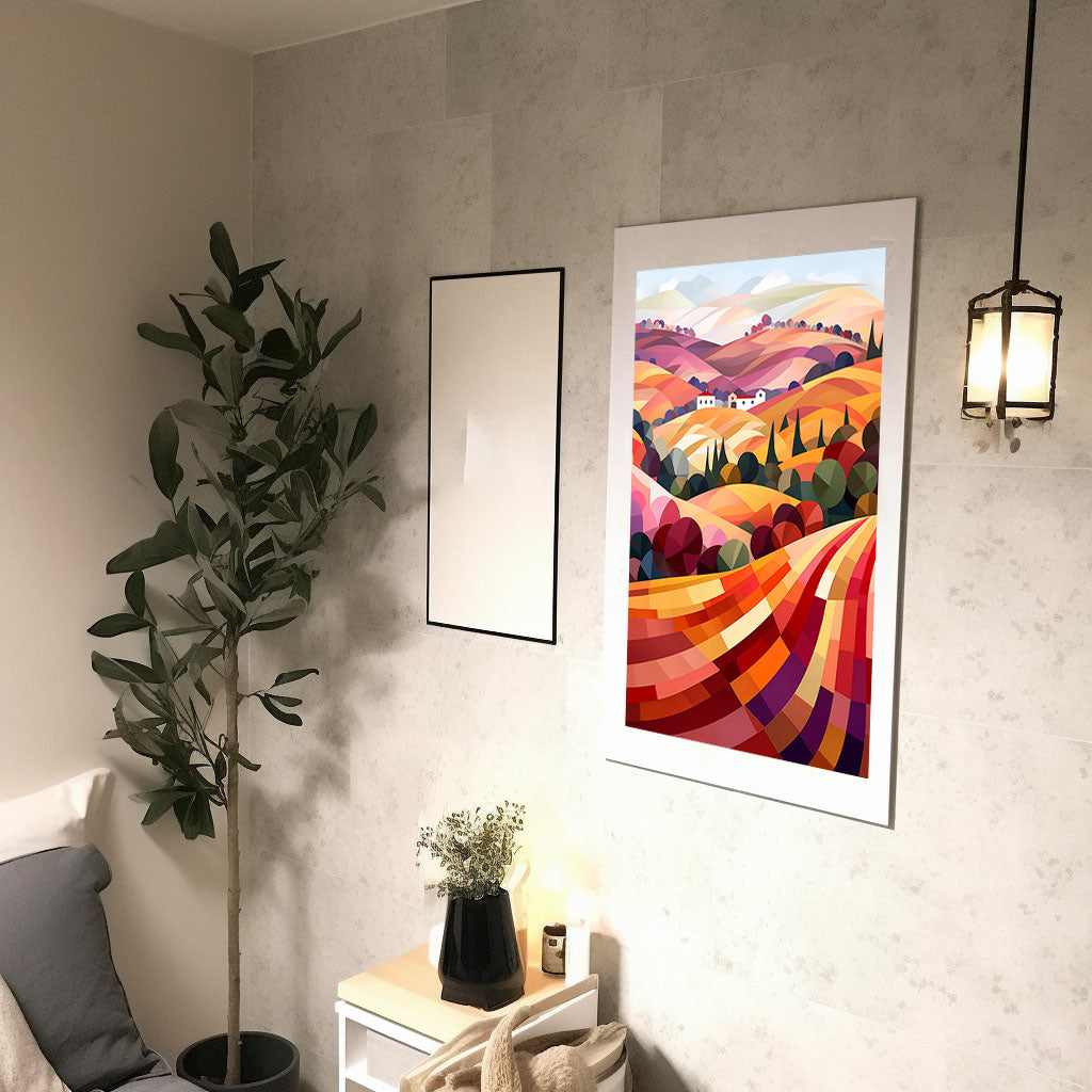 ボルドーのワイン畑のアートポスター廊下配置イメージ