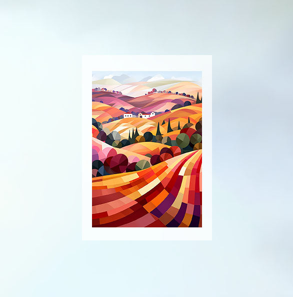 ボルドーのワイン畑のアートポスター原画のみ設置イメージ
