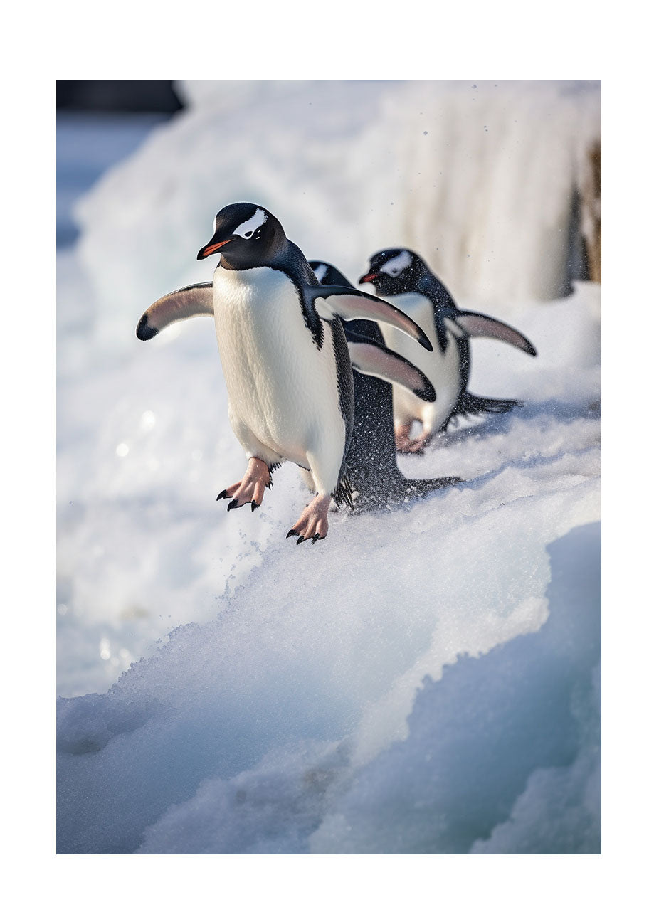 気まぐれなペンギンたちのアートポスター原画のみ