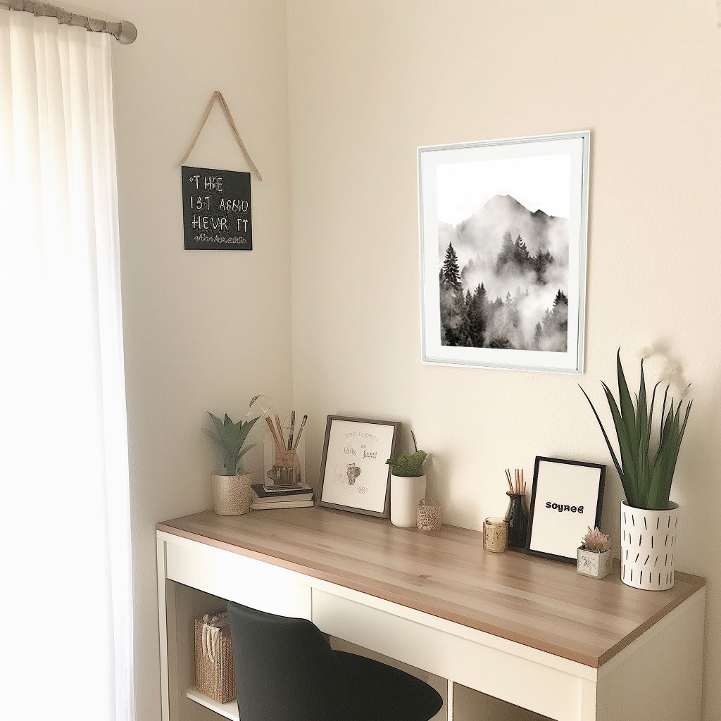 ウィスパーリングベールのアートポスター机配置イメージ