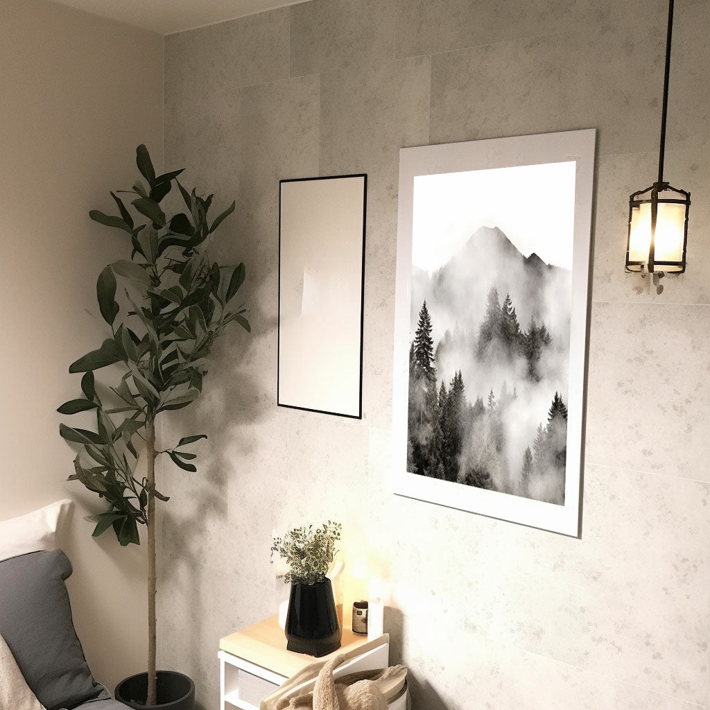 ウィスパーリングベールのアートポスター廊下配置イメージ