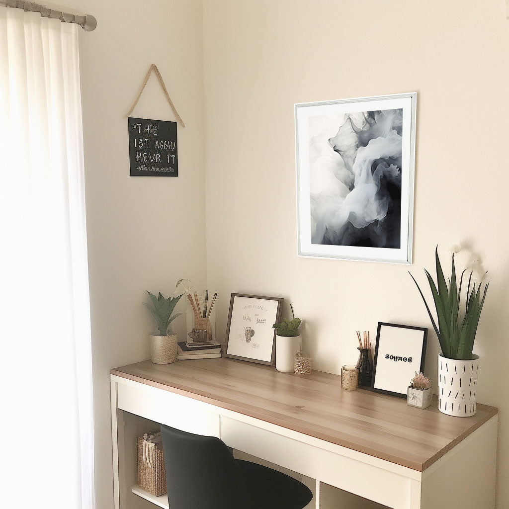 ウィスパーリングベールのアートポスター机配置イメージ