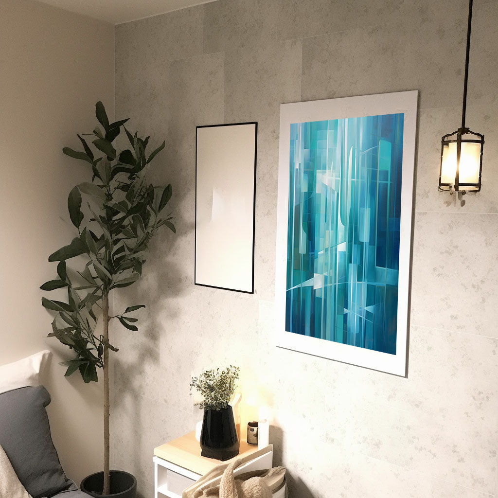 静寂のささやきのアートポスター廊下配置イメージ