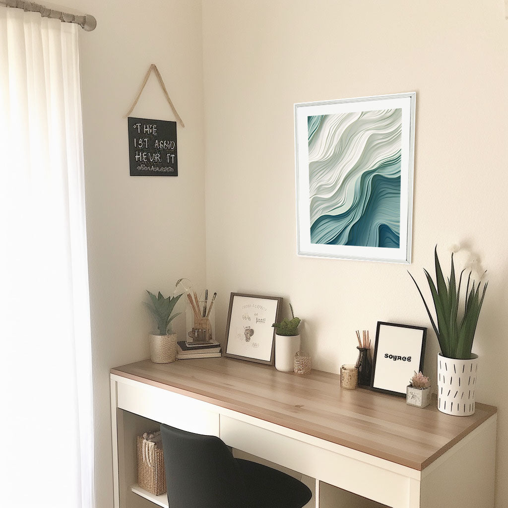 ウィスパーズ・オブ・トランキュリティのアートポスター机配置イメージ