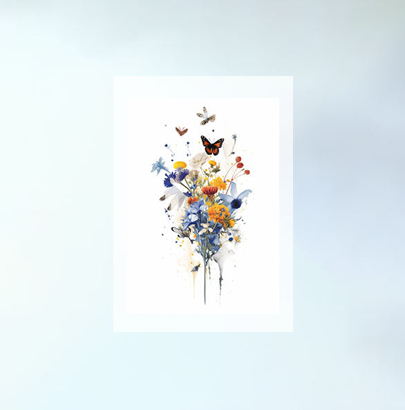 ワイルドフラワーメドウのアートポスター原画のみ設置イメージ