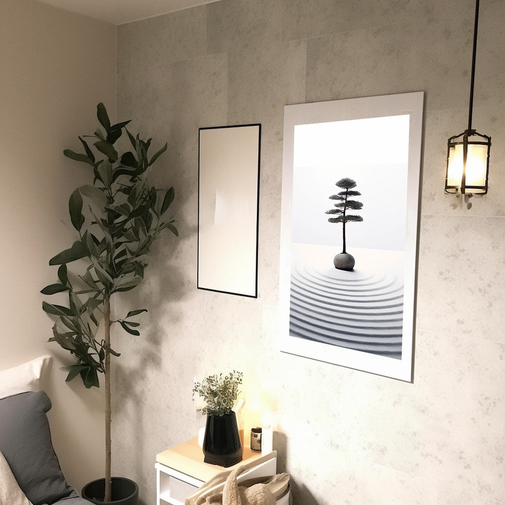 禅の庭のアートポスター廊下配置イメージ