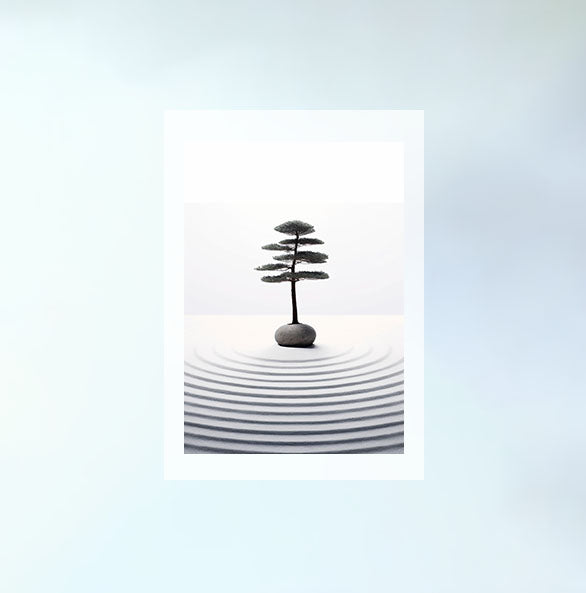 禅の庭のアートポスター原画のみ設置イメージ
