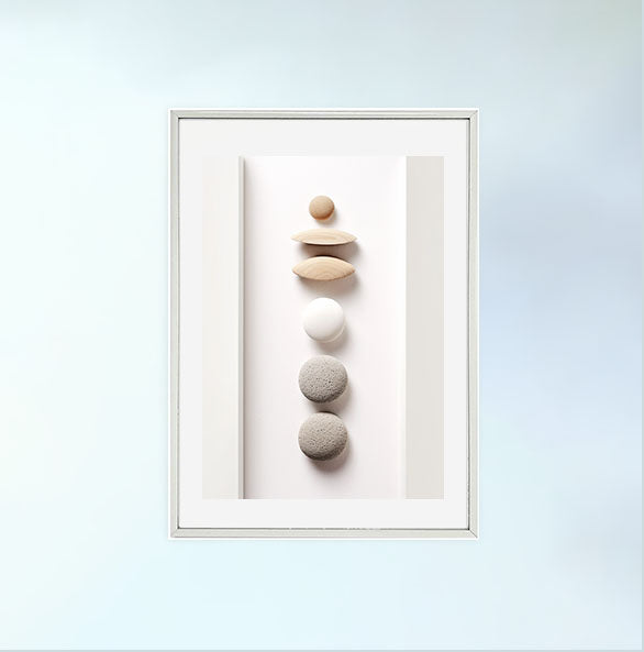 禅の庭のアートポスター銀フレームあり