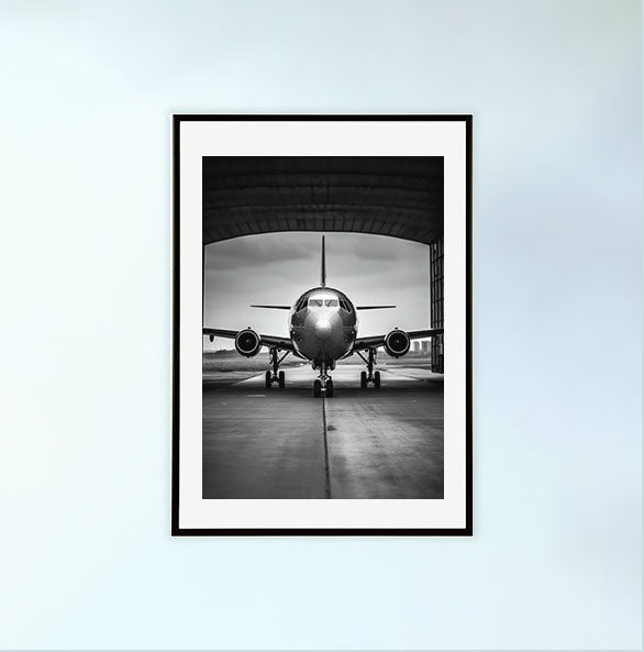 飛行機のアートポスター黒フレームあり