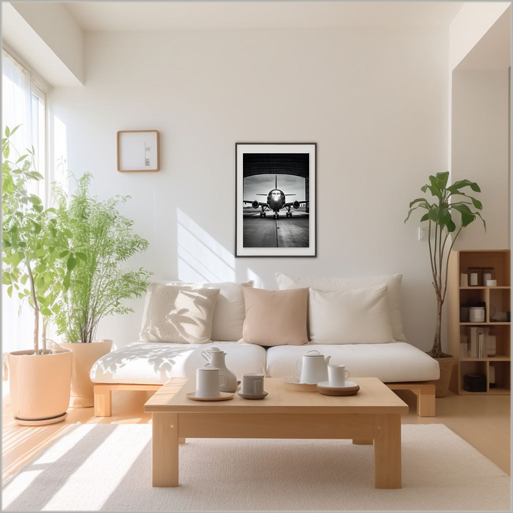 飛行機のアートポスターリビング配置イメージ