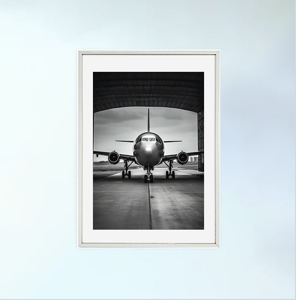 飛行機のアートポスター銀フレームあり