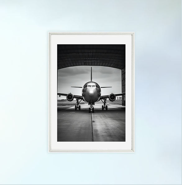 飛行機のアートポスター白フレームあり