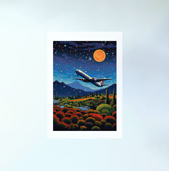 飛行機のアートポスター原画のみ設置イメージ