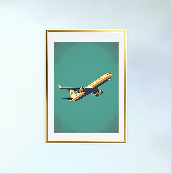 飛行機のアートポスター金フレームあり