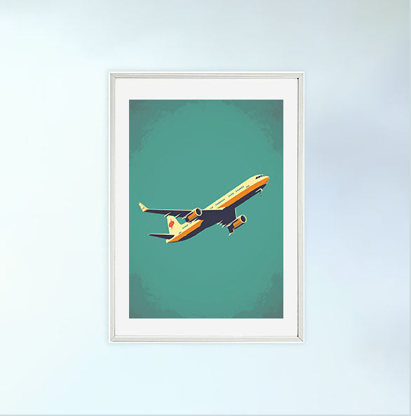 飛行機のアートポスター白フレームあり