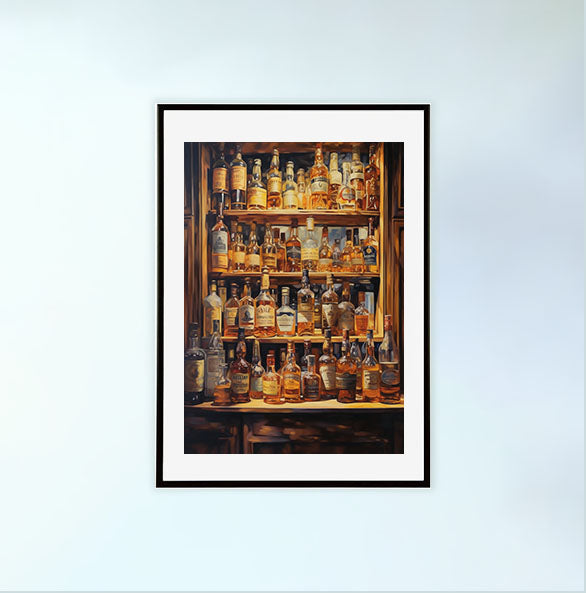 酒のアートポスター黒フレームあり