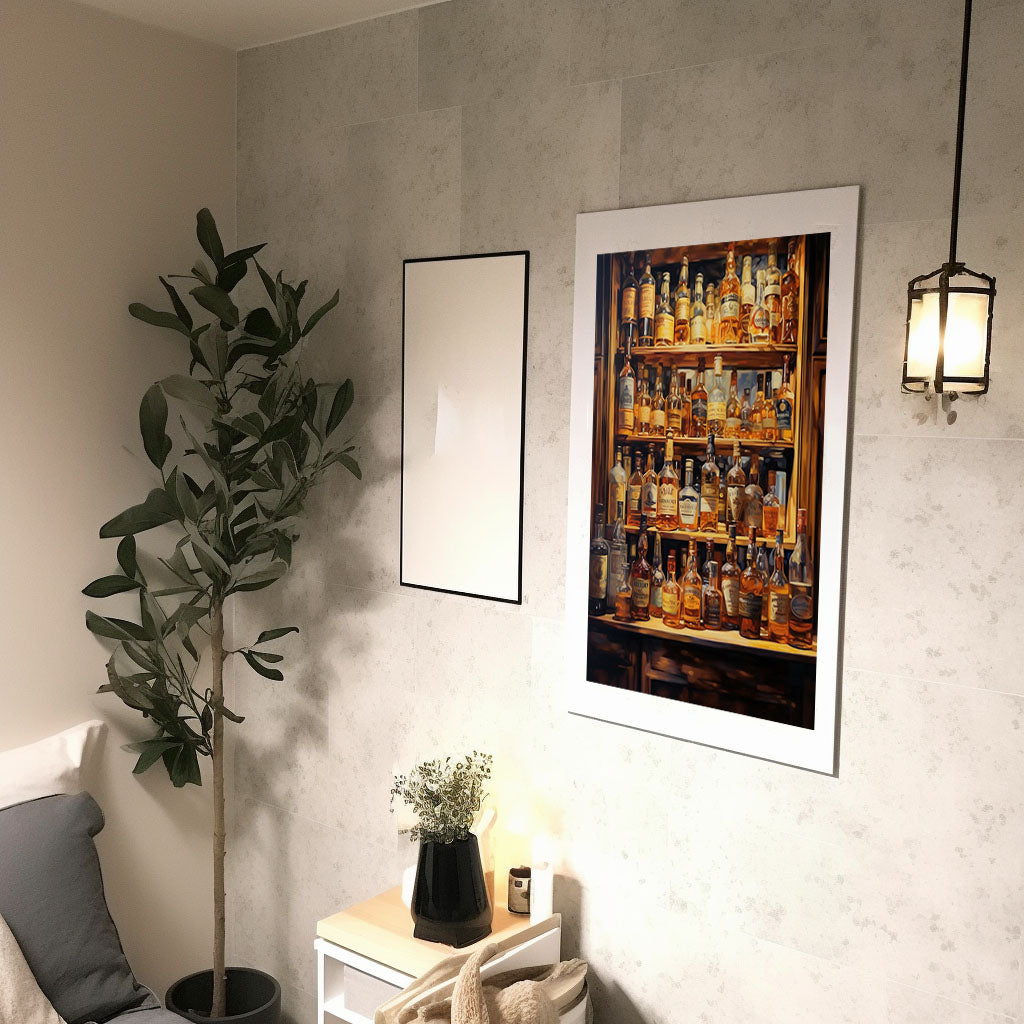 酒のアートポスター廊下配置イメージ