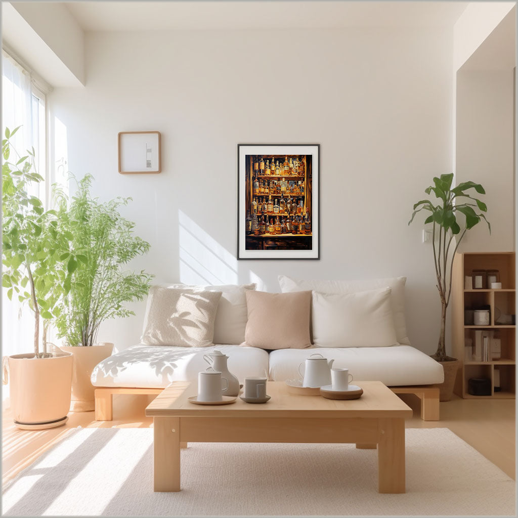 酒のアートポスターリビング配置イメージ
