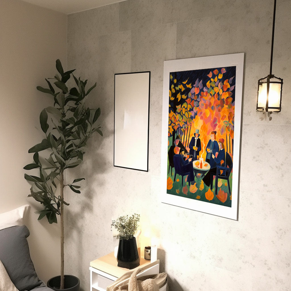 酒のアートポスター廊下配置イメージ