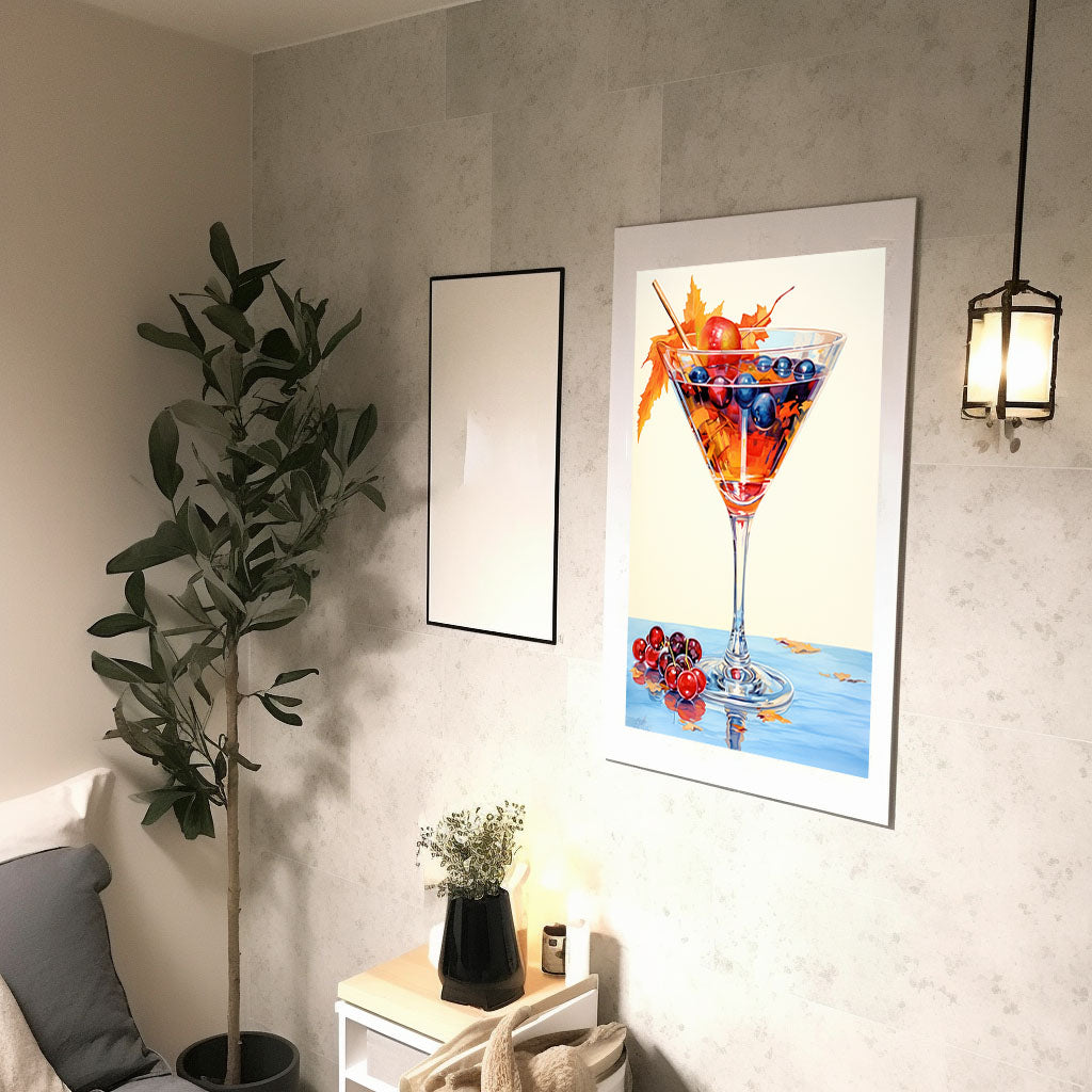 酒のアートポスター廊下配置イメージ