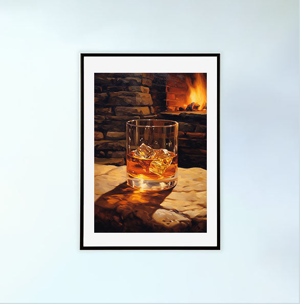 酒のアートポスター黒フレームあり