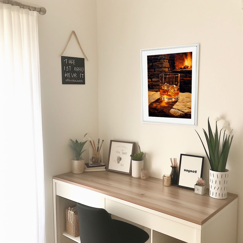 酒のアートポスター机配置イメージ