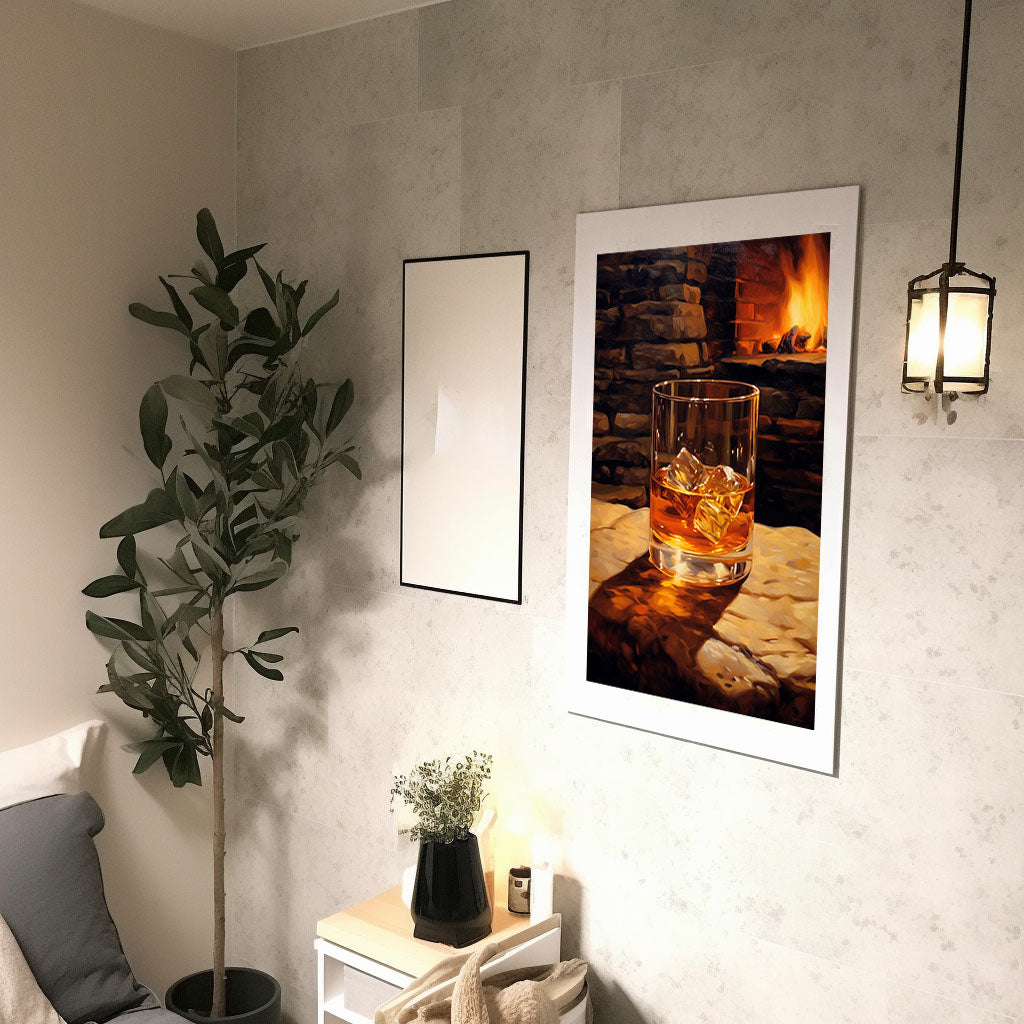 酒のアートポスター廊下配置イメージ