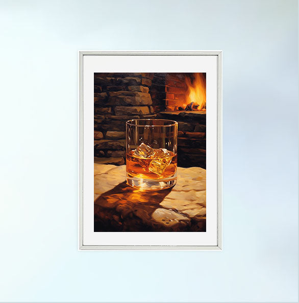 酒のアートポスター銀フレームあり