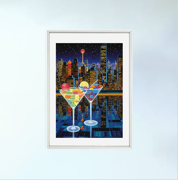 酒のアートポスター銀フレームあり