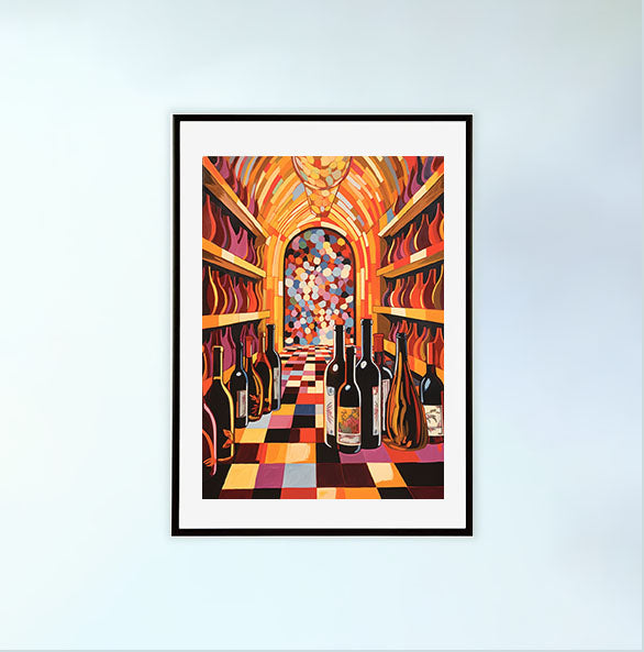 酒のアートポスター黒フレームあり