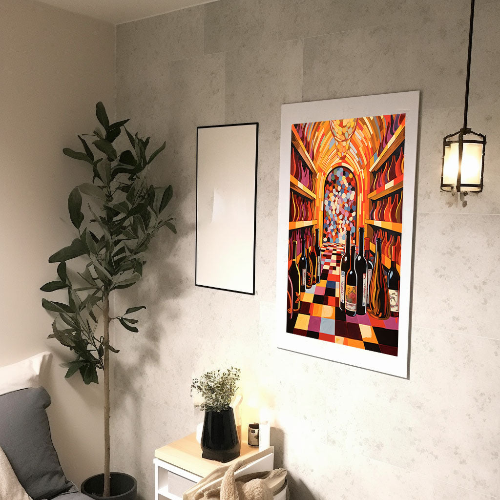 酒のアートポスター廊下配置イメージ