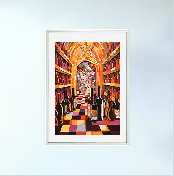 酒のアートポスター銀フレームあり