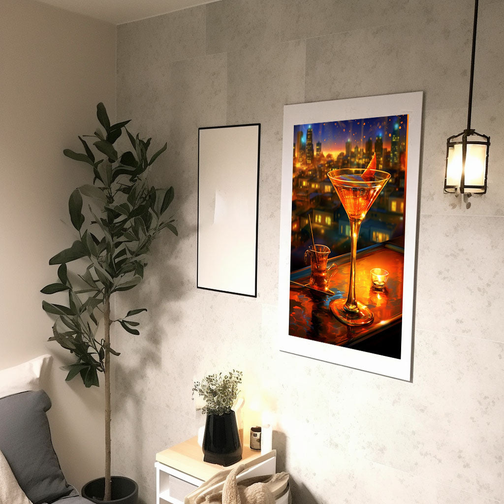 酒のアートポスター廊下配置イメージ