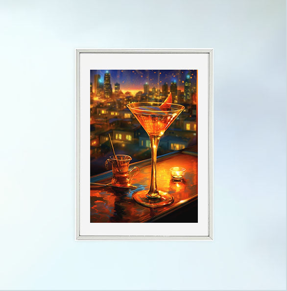 酒のアートポスター銀フレームあり