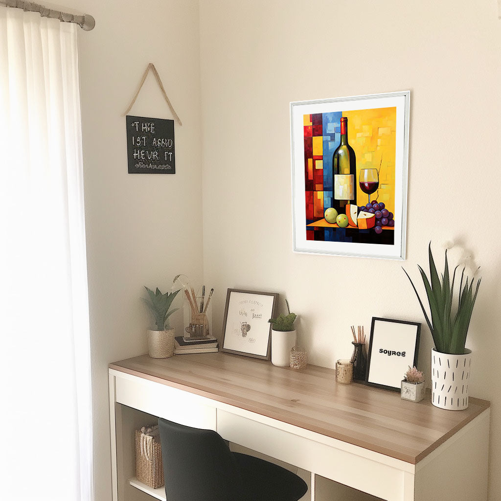 酒のアートポスター机配置イメージ