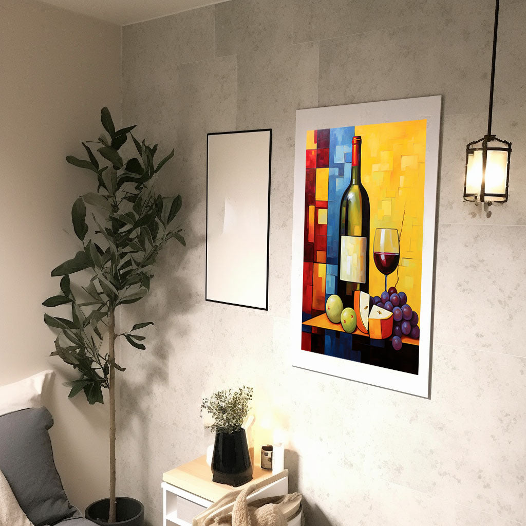 酒のアートポスター廊下配置イメージ