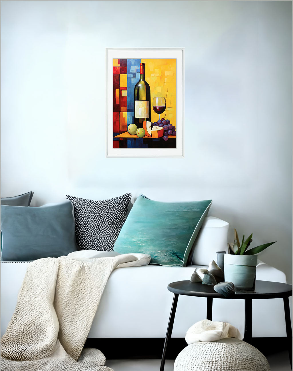 酒のアートポスターソファ配置イメージ