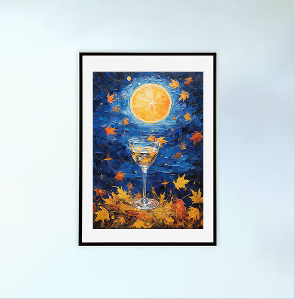 酒のアートポスター黒フレームあり
