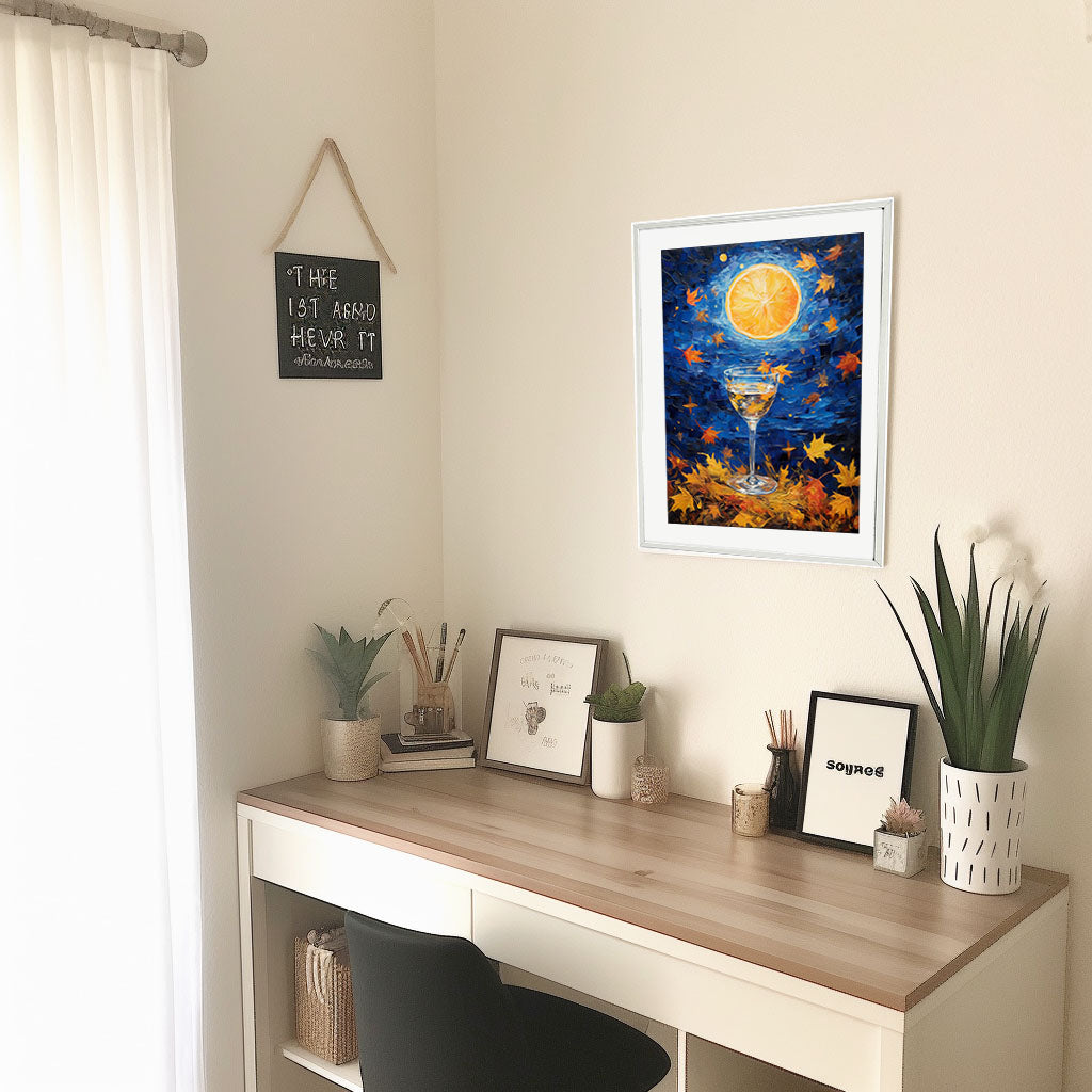 酒のアートポスター机配置イメージ