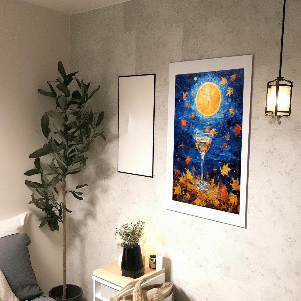 酒のアートポスター廊下配置イメージ