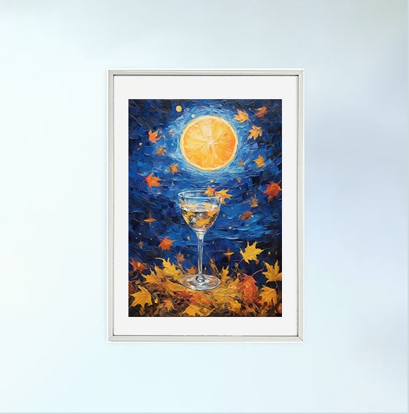 酒のアートポスター銀フレームあり