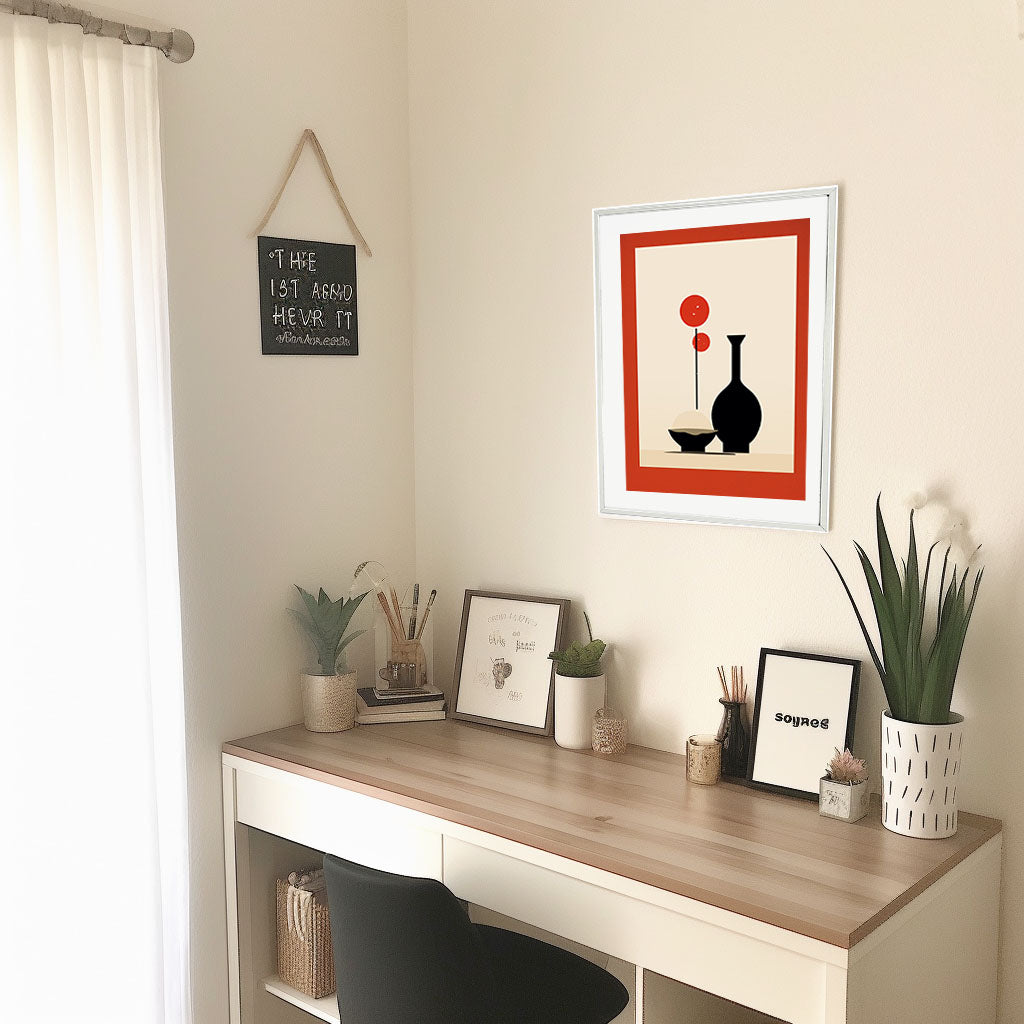 酒のアートポスター机配置イメージ