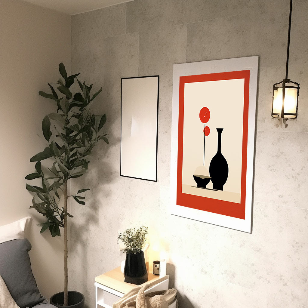 酒のアートポスター廊下配置イメージ