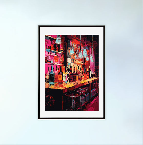 酒のアートポスター黒フレームあり