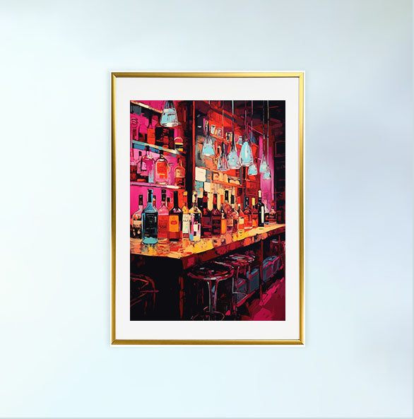 酒のアートポスター金フレームあり