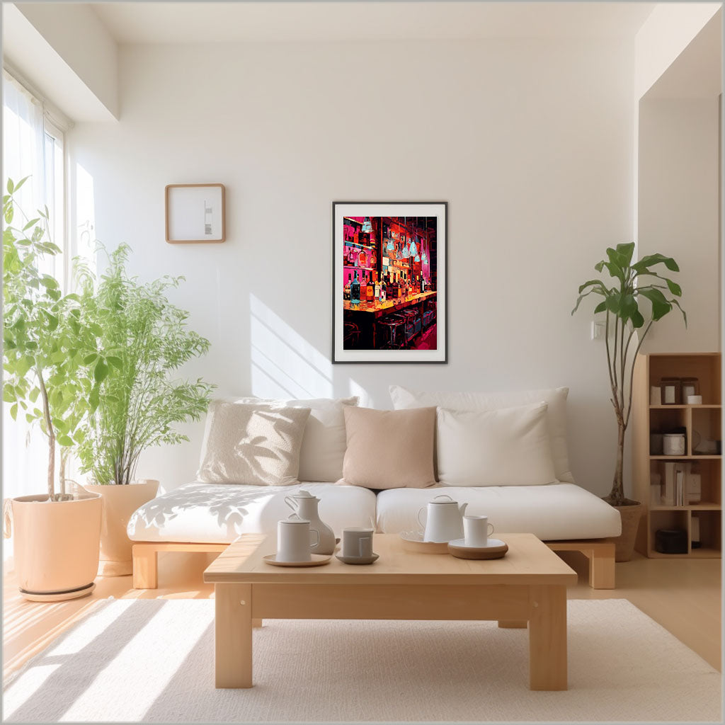 酒のアートポスターリビング配置イメージ